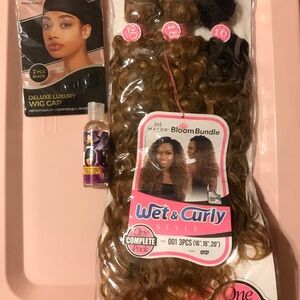Bloom Bundle Wet & Curly Hair Extensions - Brown